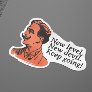 Frame 12 New Level, New Devil Sticker