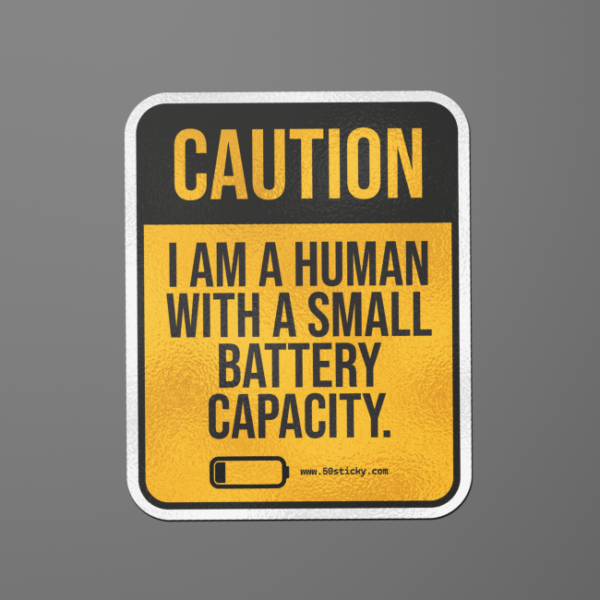 Human With Small Battery Sticker
